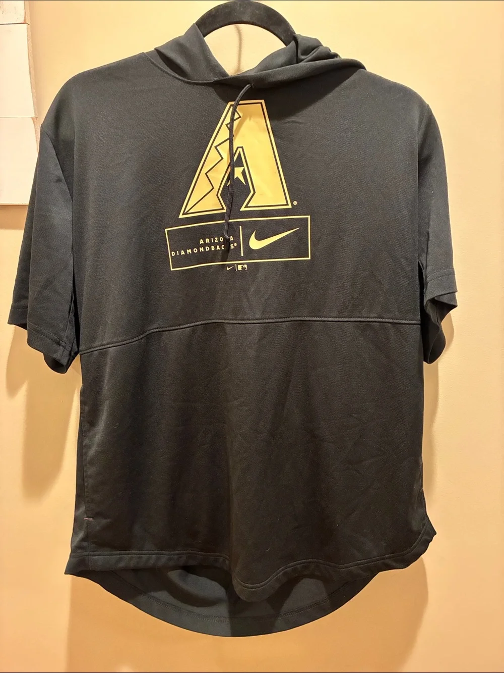 Nike Black Short-Sleeve Hoodie with Gold Arizona 'A' Logo